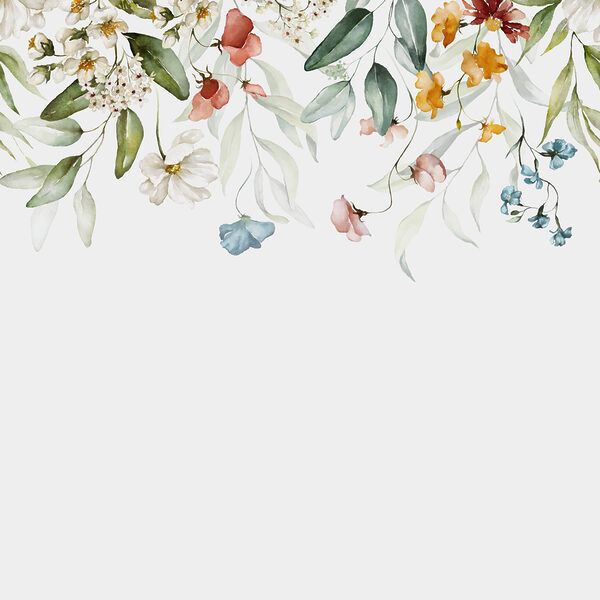 Een aquarelschilderij van bloemen en bladeren Een aquarelschilderij van bloemen en bladeren