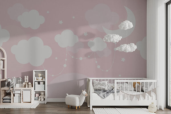 Een maan en wolken aan de hemel Een maan en wolken aan de hemel