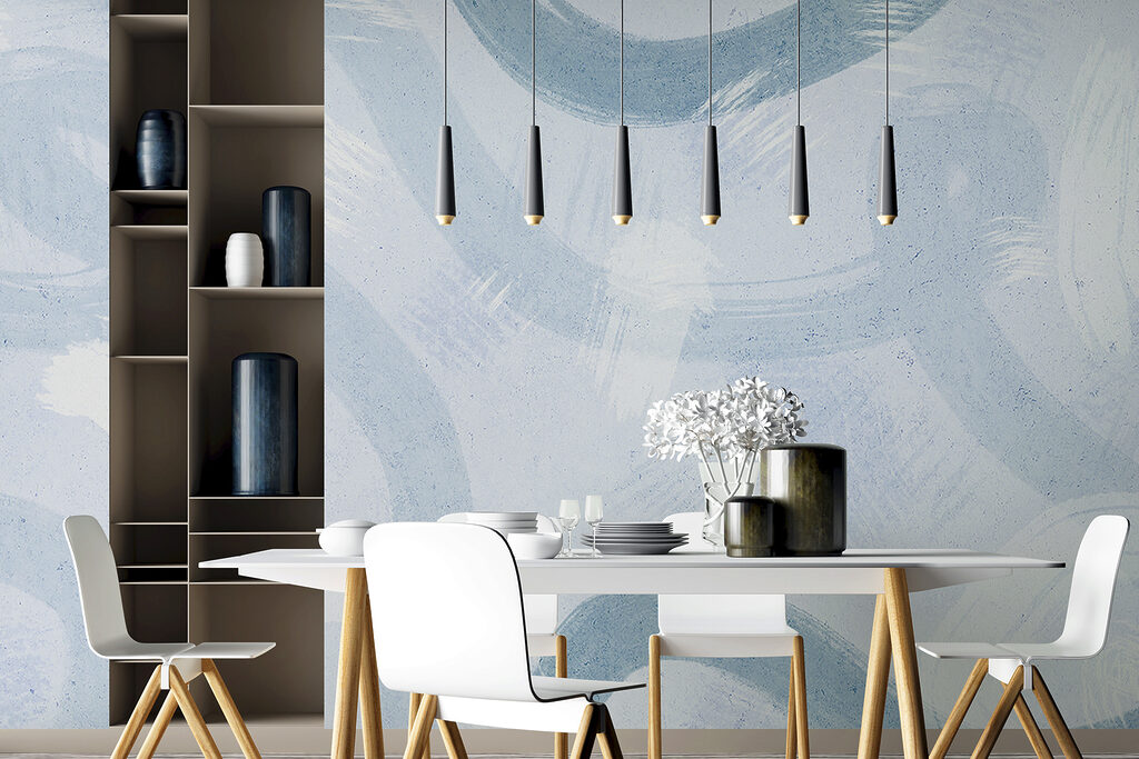 A white surface with blue paint A white surface with blue paint