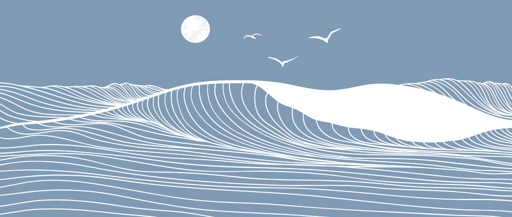 Golven en vogels in de lucht Golven en vogels in de lucht
