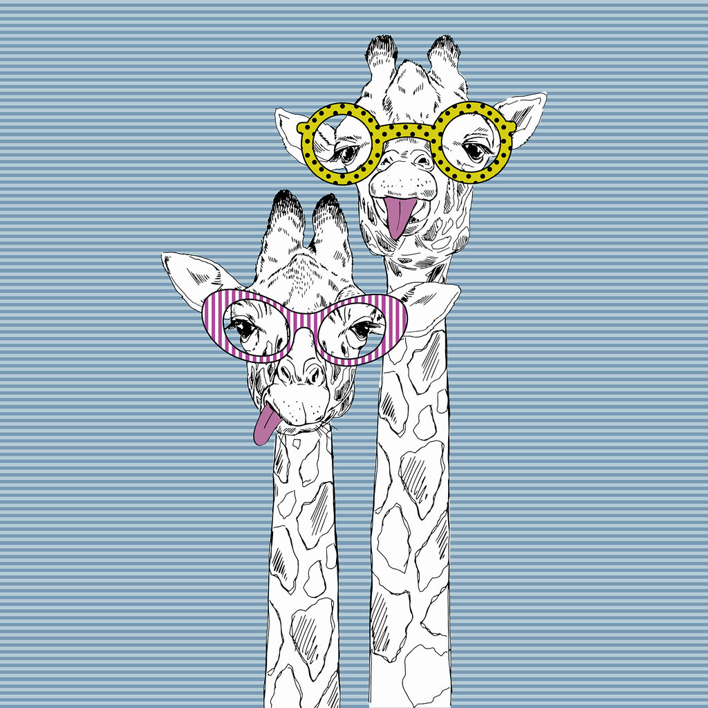 Een giraffe met een bril Een giraffe met een bril