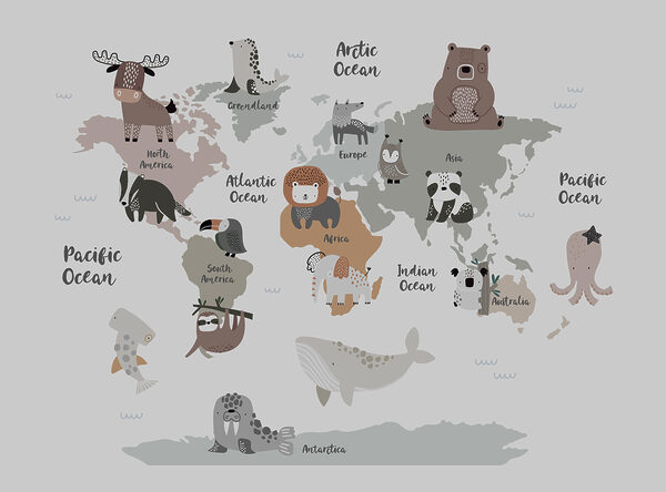 Een kaart van dieren met tekst Een kaart van dieren met tekst