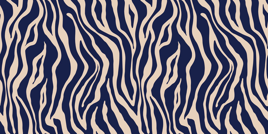 Een blauwe en witte zebraprint