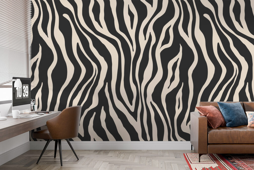 A black and white zebra print A black and white zebra print