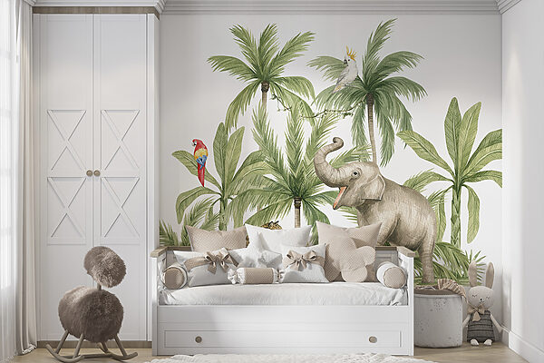 Een groep dieren in een jungle Een groep dieren in een jungle
