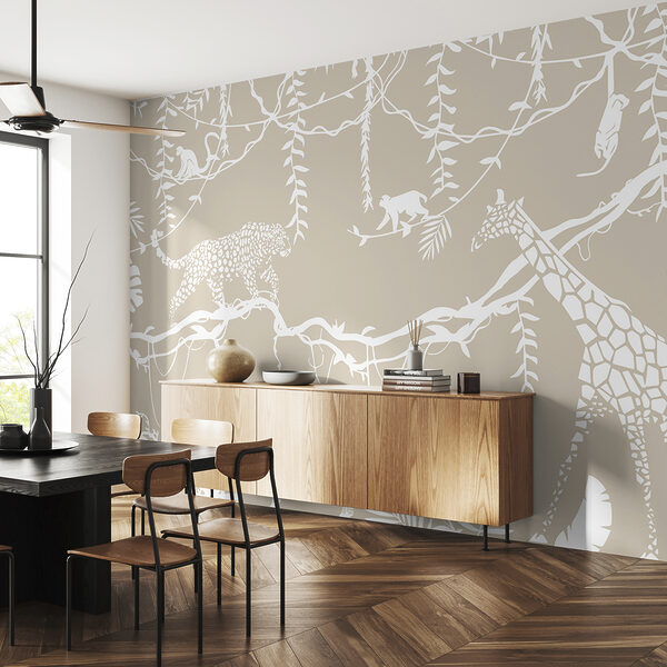 A wallpaper with animals and plants A wallpaper with animals and plants