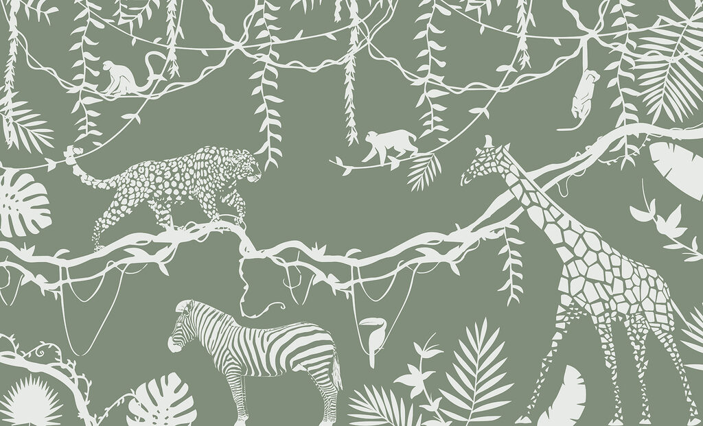 Een behang met dieren en planten Een behang met dieren en planten