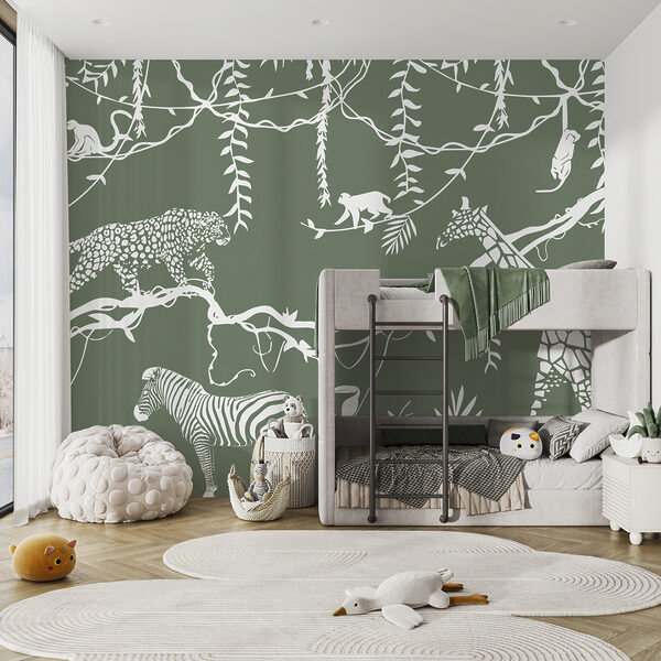Een behang met dieren en planten Een behang met dieren en planten