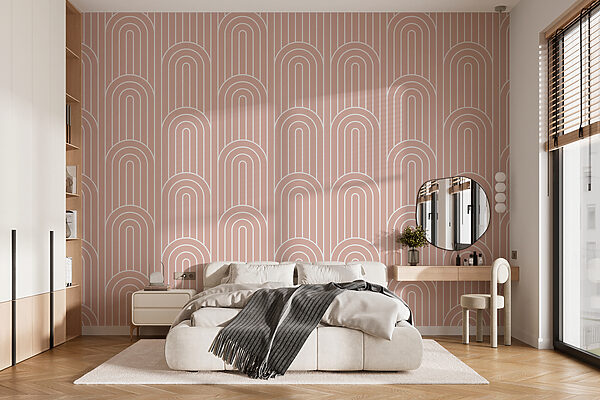 Een patroon van witte en roze lijnen Een patroon van witte en roze lijnen