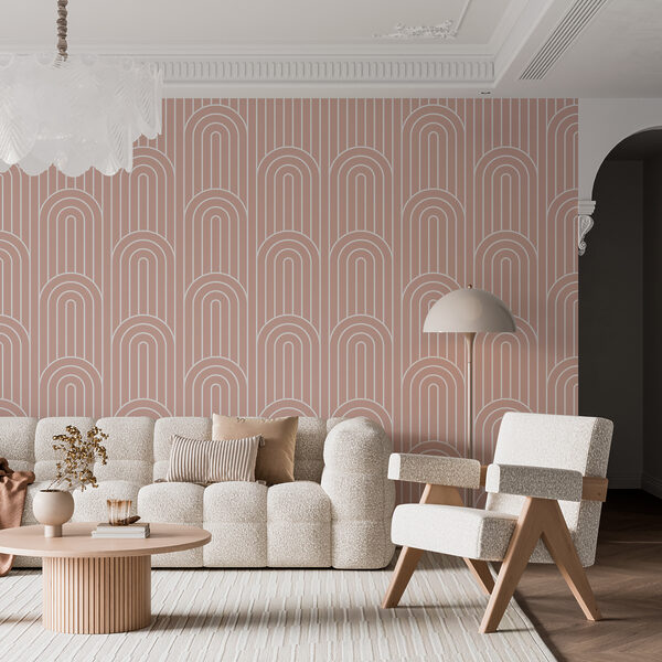 Een patroon van witte en roze lijnen Een patroon van witte en roze lijnen