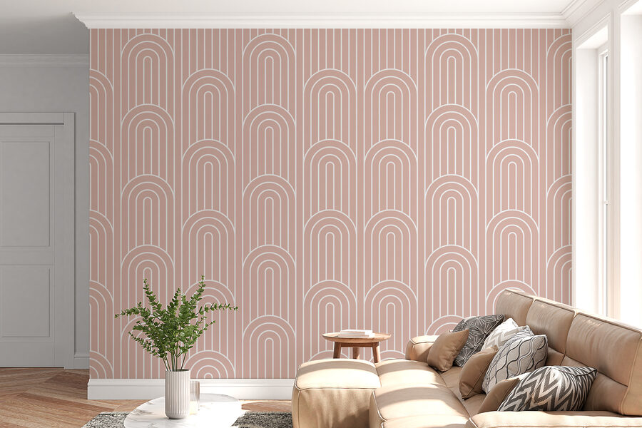 Een patroon van witte en roze lijnen