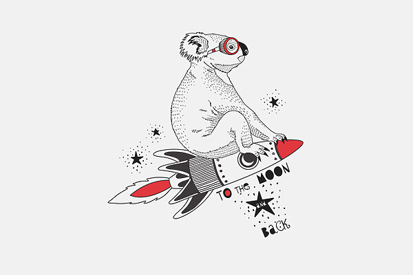 Een koala op een raket Een koala op een raket
