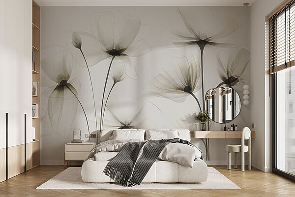 Transparante bloemen op een witte achtergrond Transparante bloemen op een witte achtergrond
