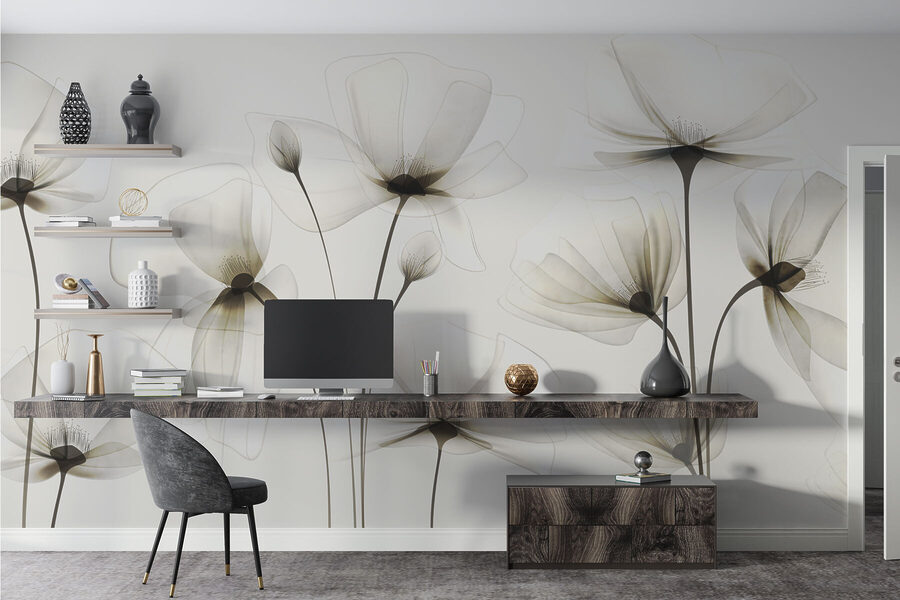 Transparante bloemen op een witte achtergrond Transparante bloemen op een witte achtergrond