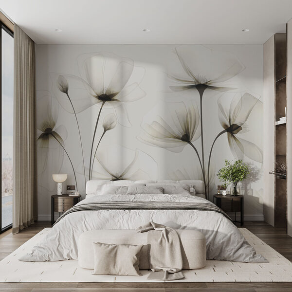Transparante bloemen op een witte achtergrond Transparante bloemen op een witte achtergrond