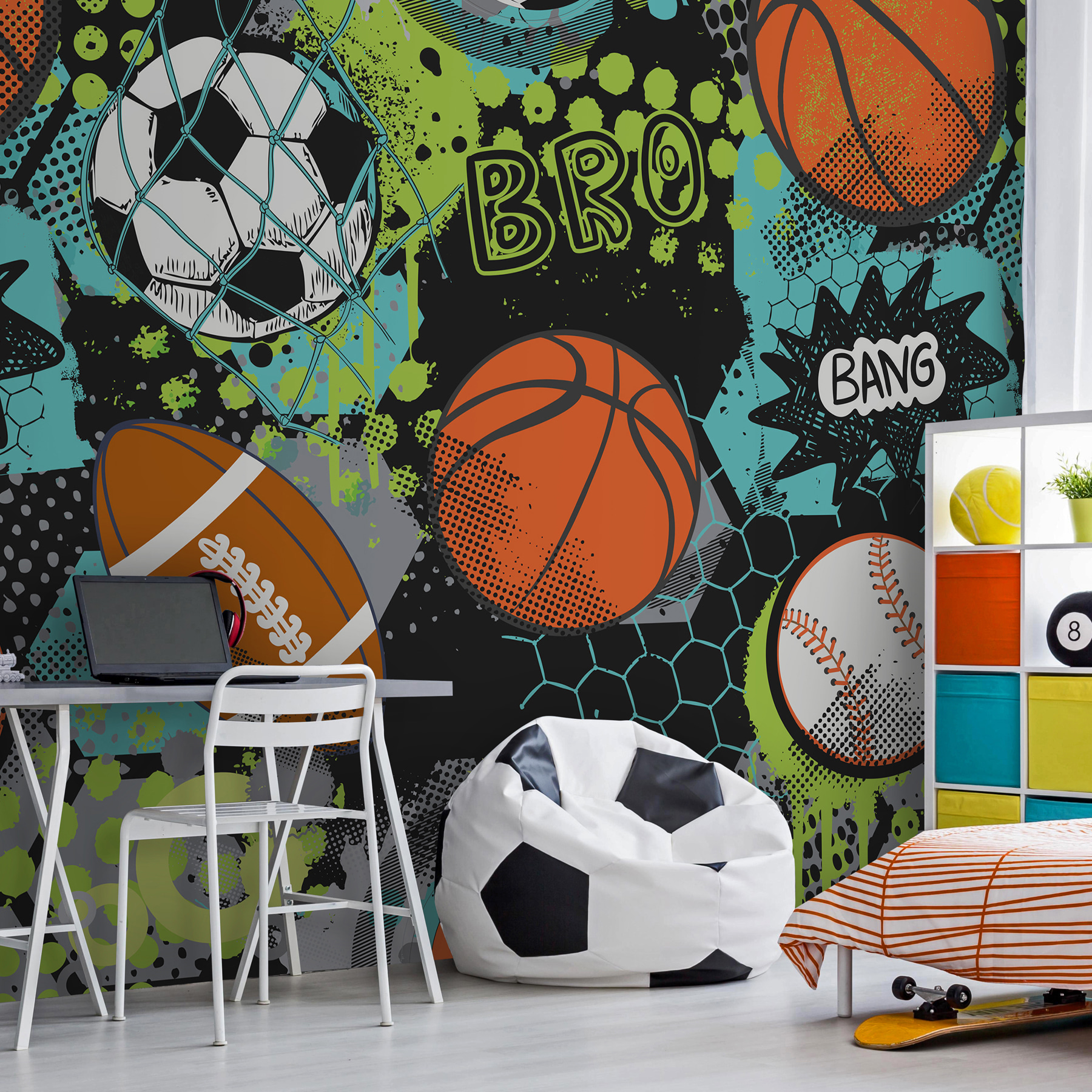 A pattern of sports balls A pattern of sports balls