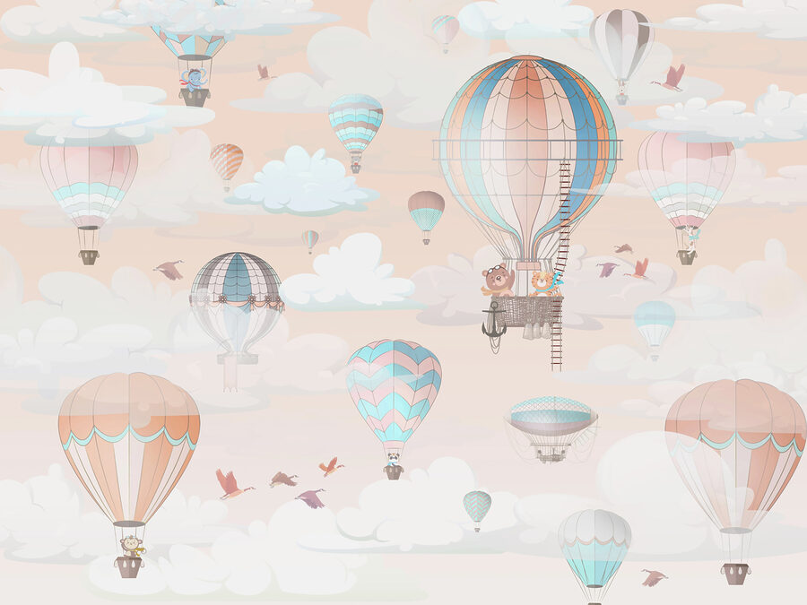 Een groep heteluchtballonnen in de lucht