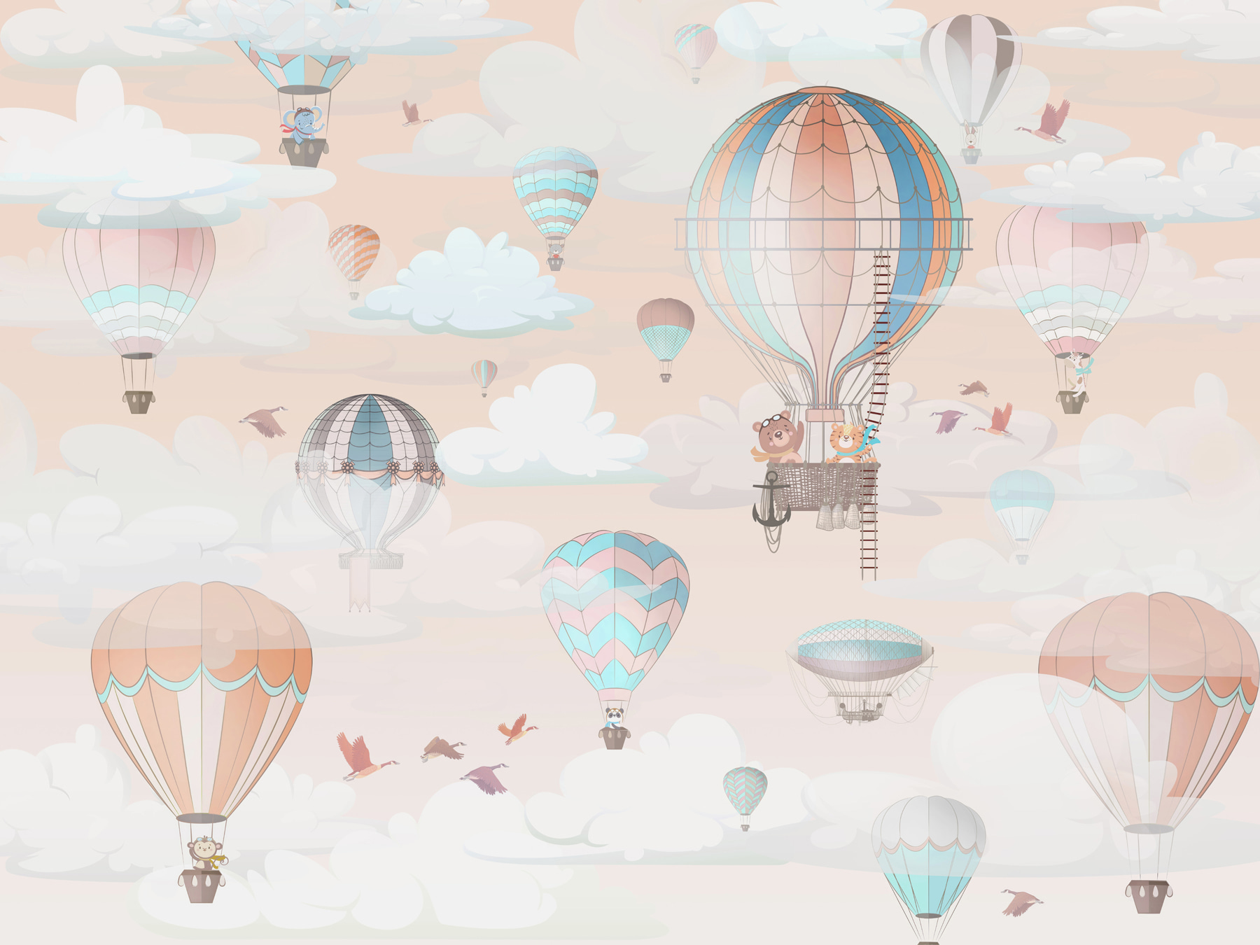 A group of hot air balloons in the sky A group of hot air balloons in the sky