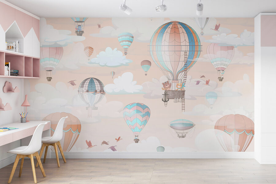 Een groep heteluchtballonnen in de lucht