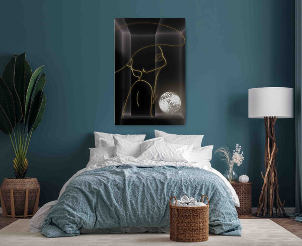 Een tekening van een vrouw met een discobal Een tekening van een vrouw met een discobal