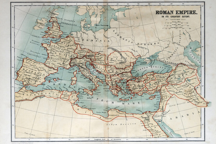 Een kaart van europa met rode lijnen