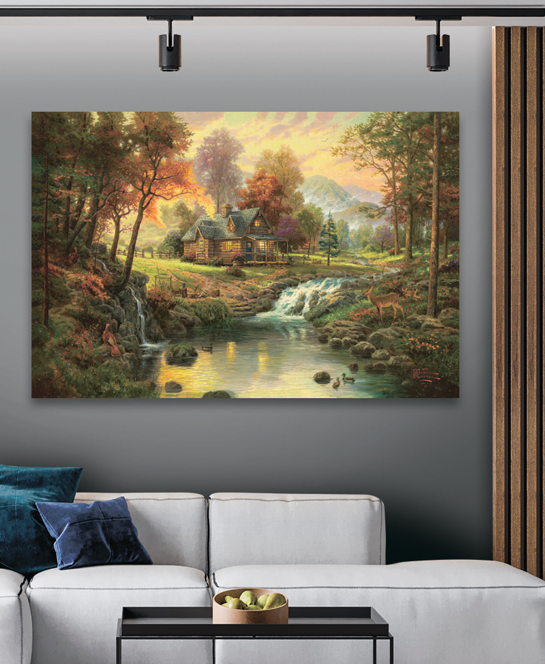 Een huis aan een rivier