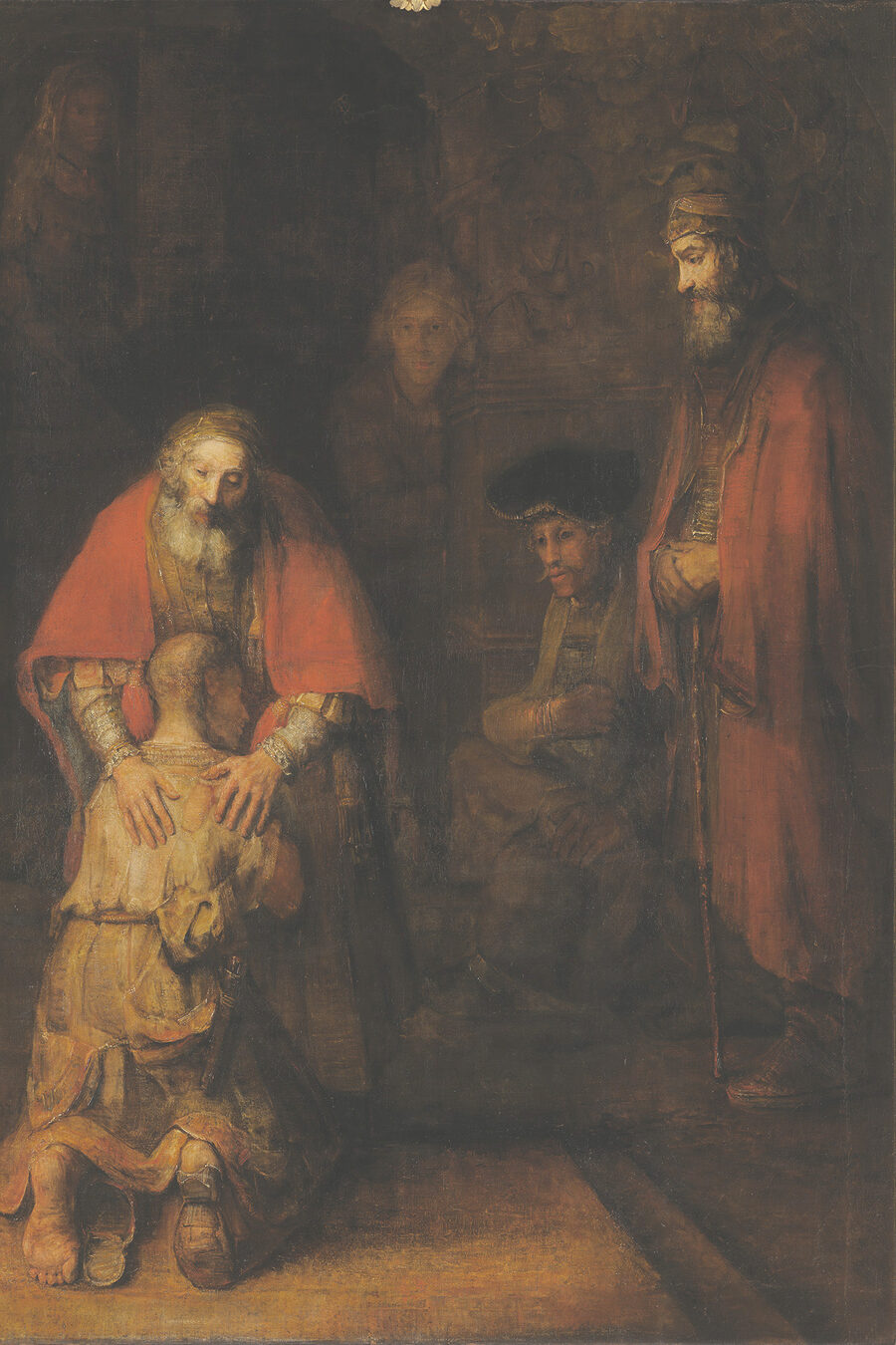 Een schilderij van een groep mensen