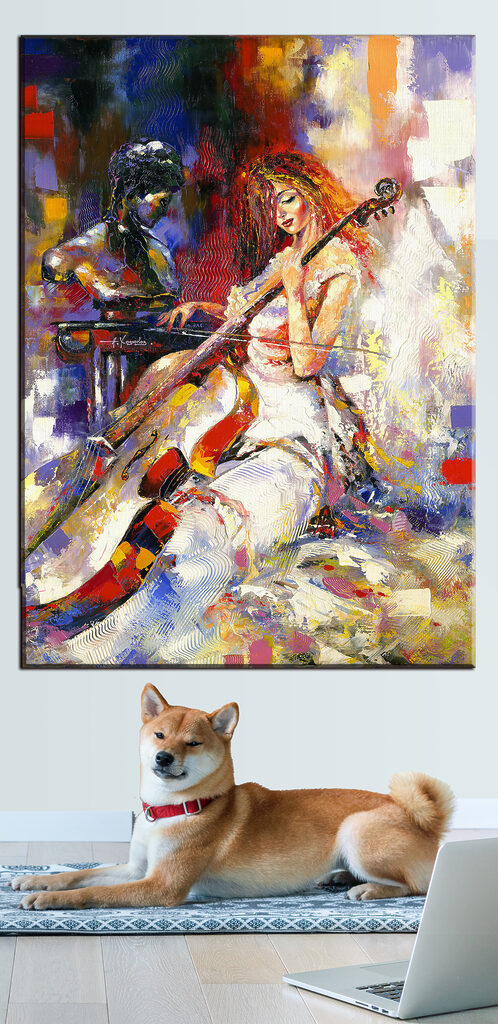 A woman playing a cello A woman playing a cello