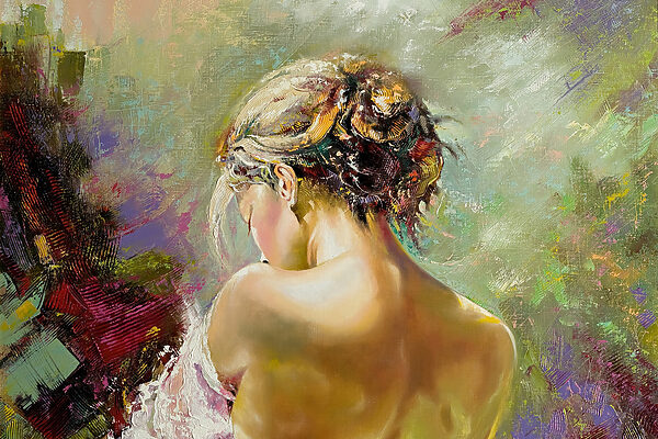 Een schilderij van een vrouw Een schilderij van een vrouw