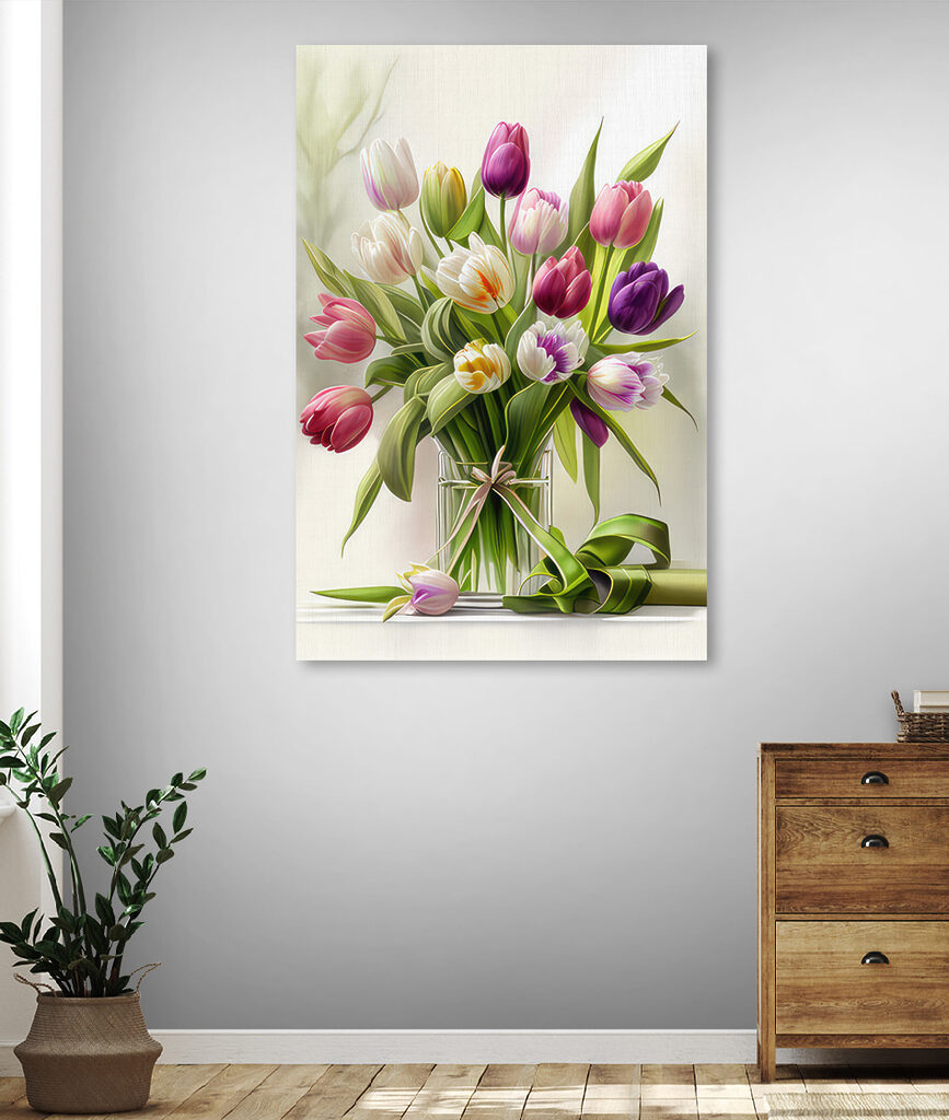 Een boeket tulpen in een glazen vaas s31219pig41m 867x1024 - Een boeket tulpen in een glazen vaas