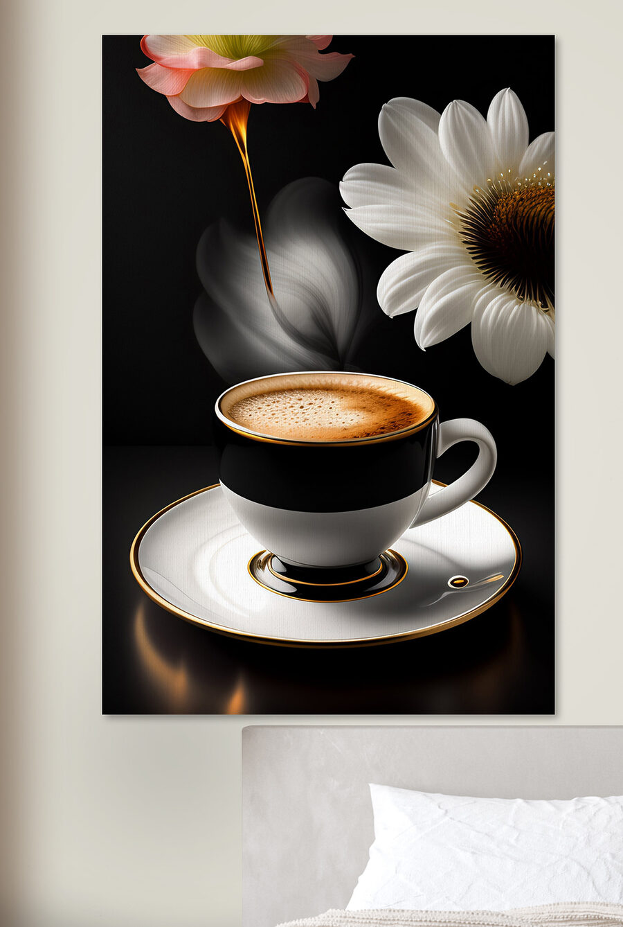 Een kopje koffie en een bloem Een kopje koffie en een bloem