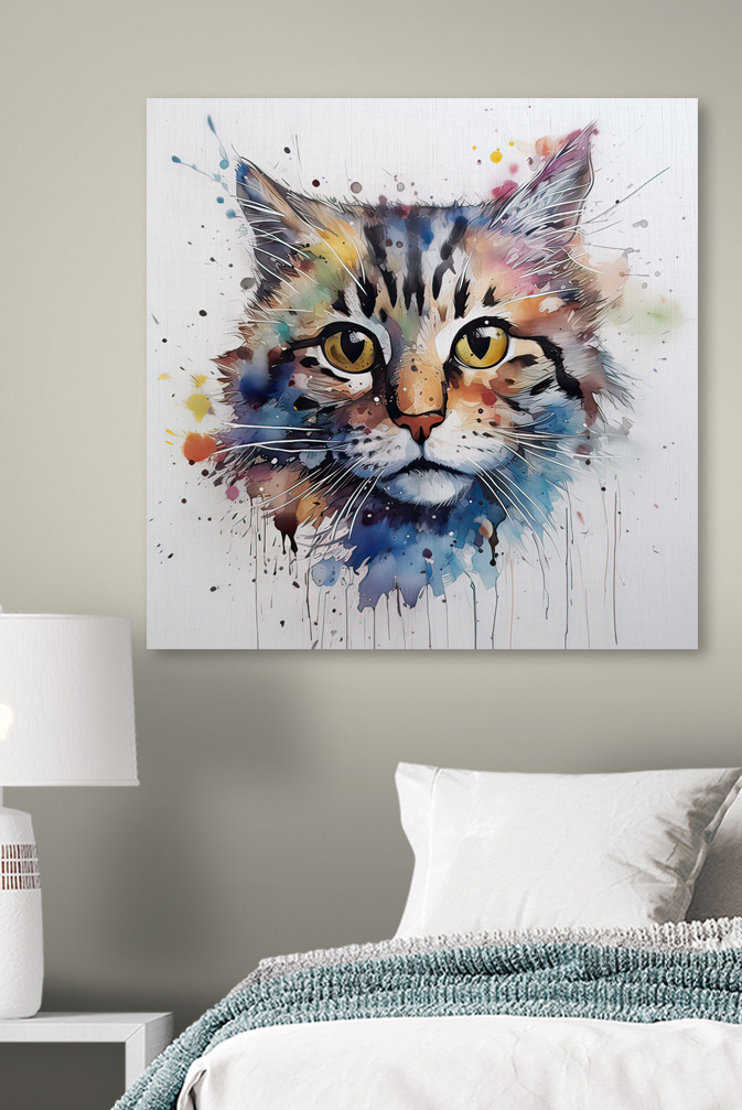 Een schilderij van een kat
