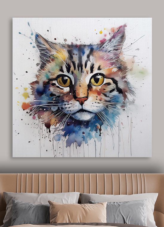 Een schilderij van een kat