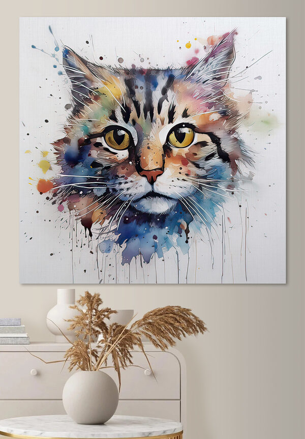 Een schilderij van een kat Een schilderij van een kat