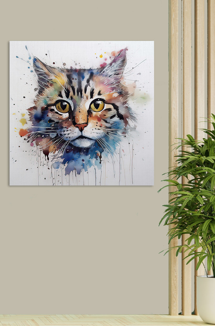Een schilderij van een kat