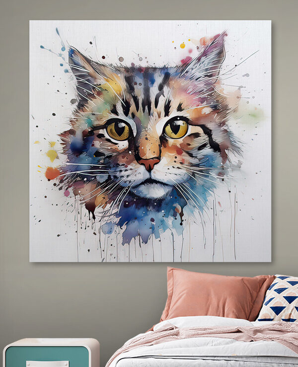 Een schilderij van een kat Een schilderij van een kat
