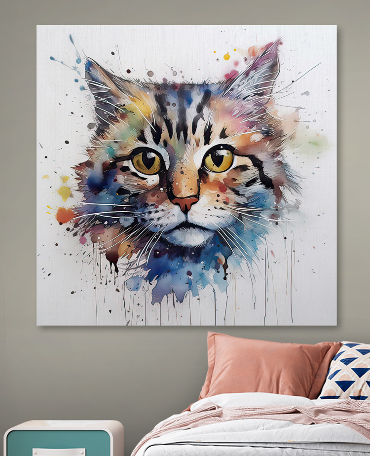 Een schilderij van een kat