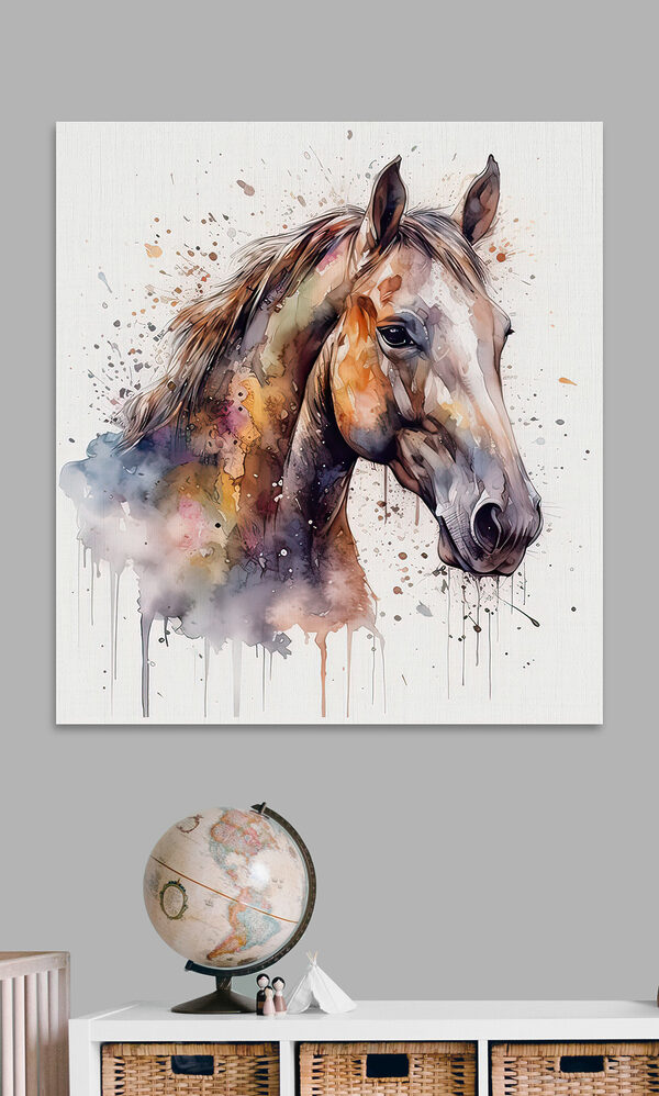 Een schilderij van een paard Een schilderij van een paard