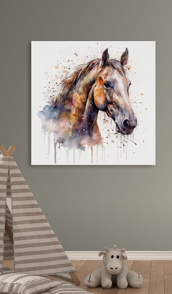 Een schilderij van een paard Een schilderij van een paard