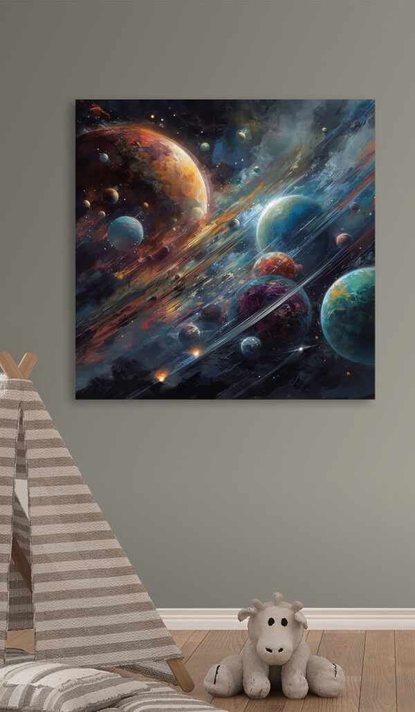 Planeten in de ruimte met planeten en sterren Planeten in de ruimte met planeten en sterren