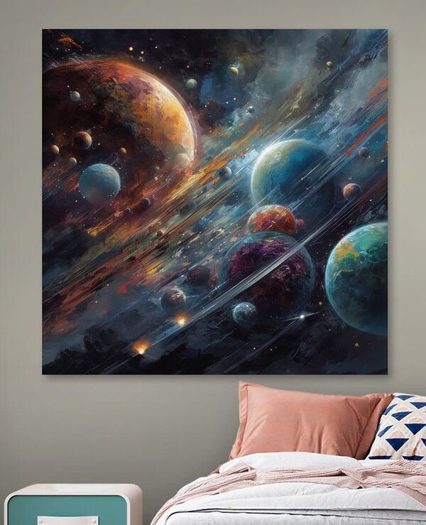 Planeten in de ruimte met planeten en sterren Planeten in de ruimte met planeten en sterren