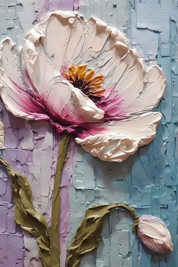Een schilderij van een bloem Een schilderij van een bloem