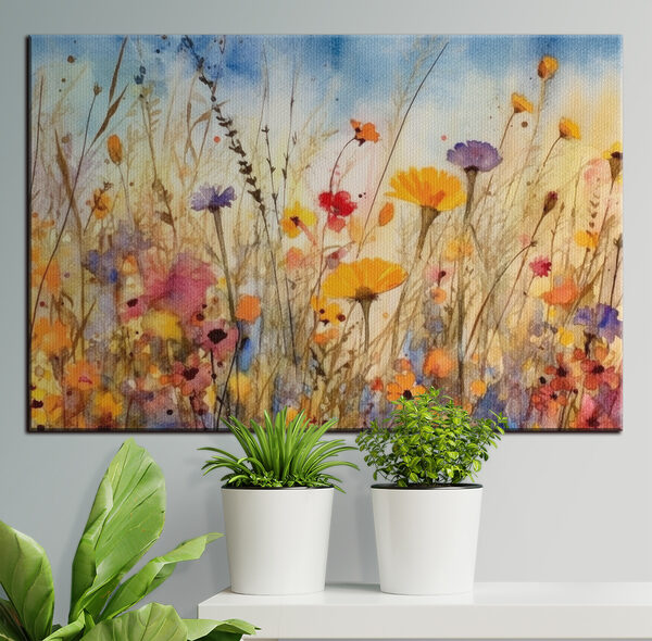 Een aquarelschilderij van bloemen Een aquarelschilderij van bloemen