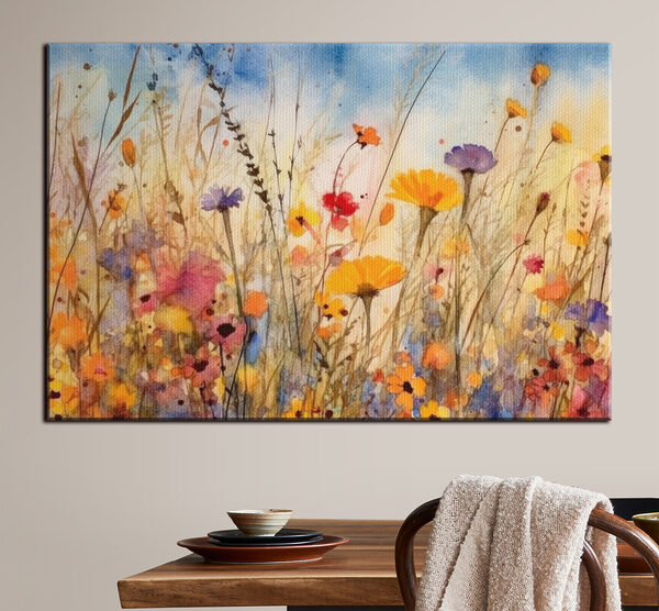 Een aquarelschilderij van bloemen Een aquarelschilderij van bloemen