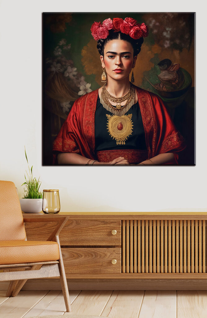 A woman with flowers in her hair