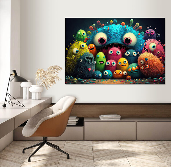 Een groep kleurrijke monsters Een groep kleurrijke monsters