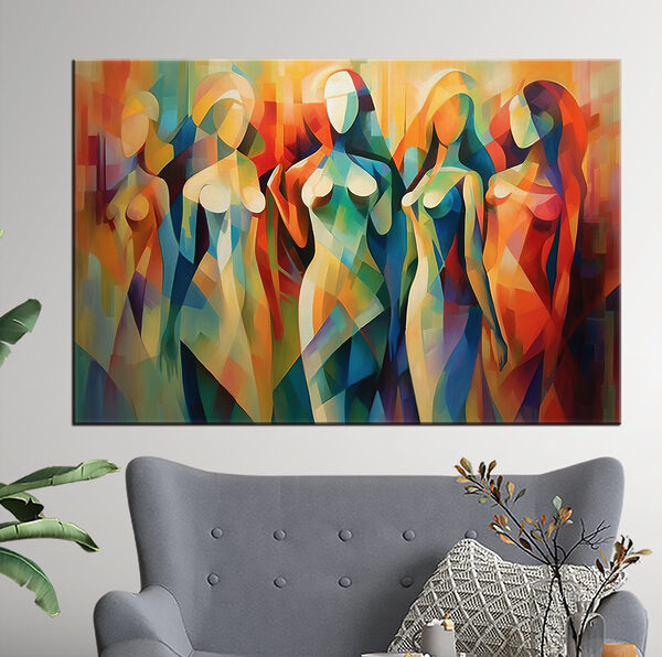 Een groep vrouwen in jurken Een groep vrouwen in jurken