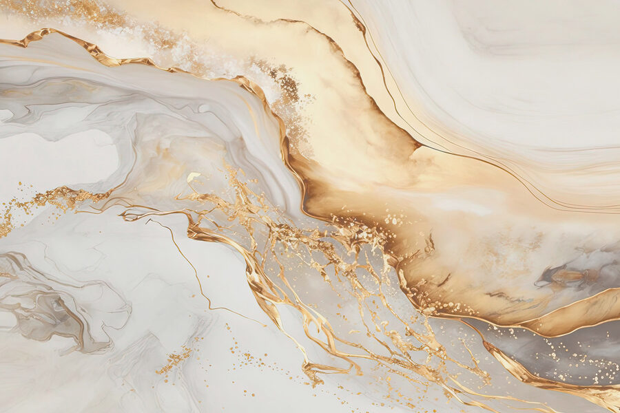 Elegante wervelingen van crème en amber
