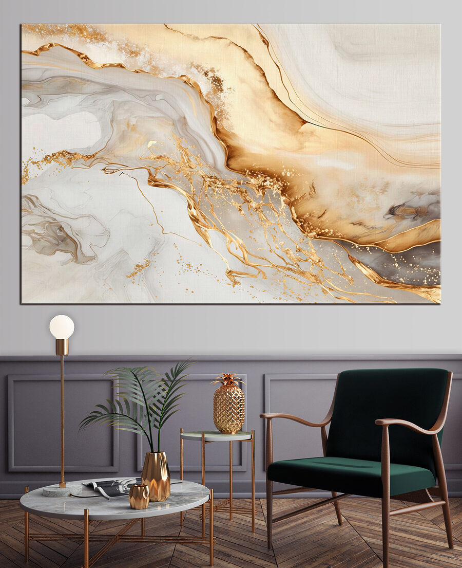Elegante wervelingen van crème en amber