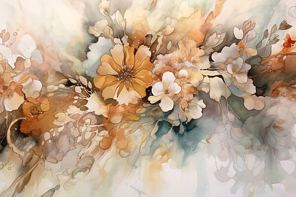 A painting of flowers A painting of flowers